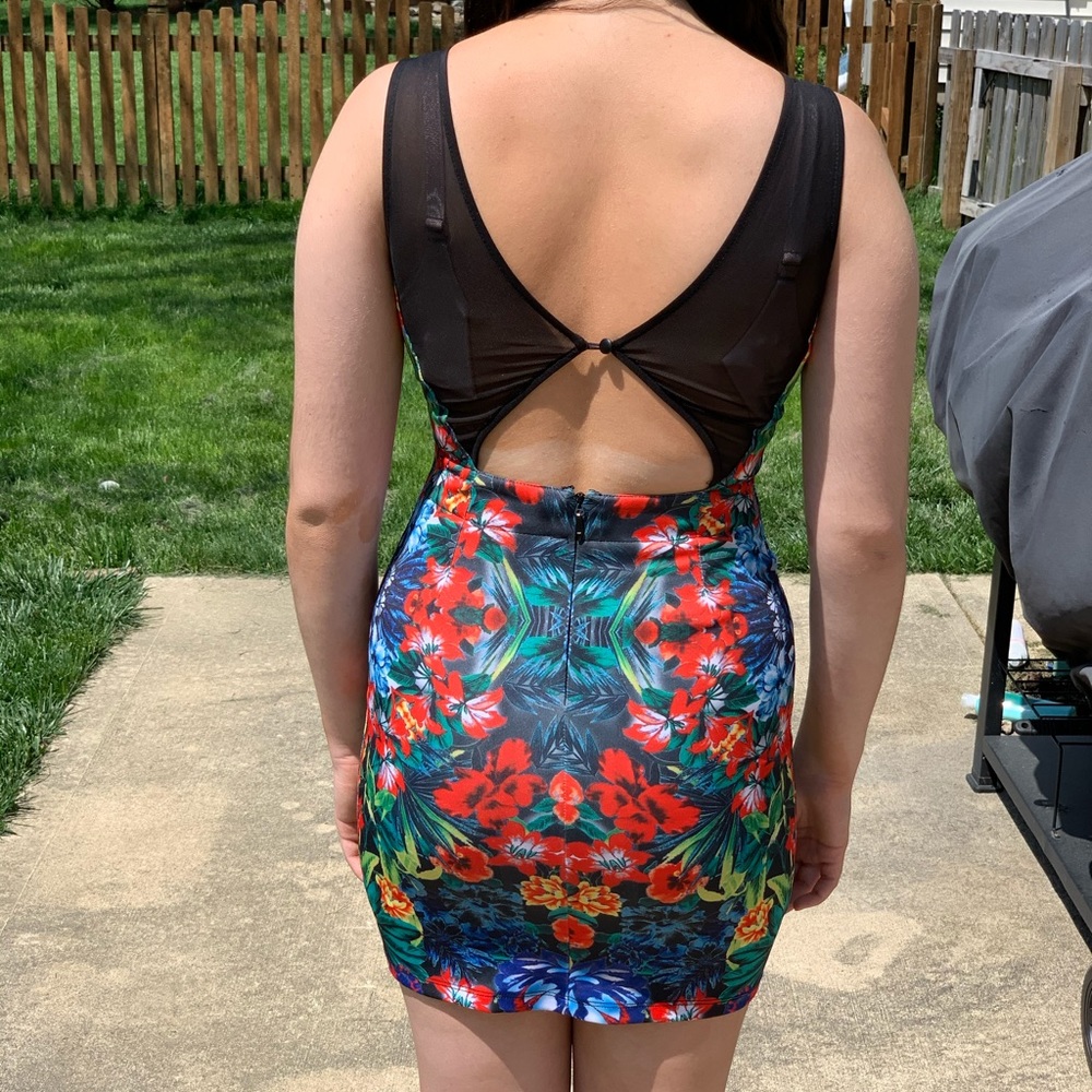 Forever 21 Floral Dress with Black Mesh - Picture 2 of 4